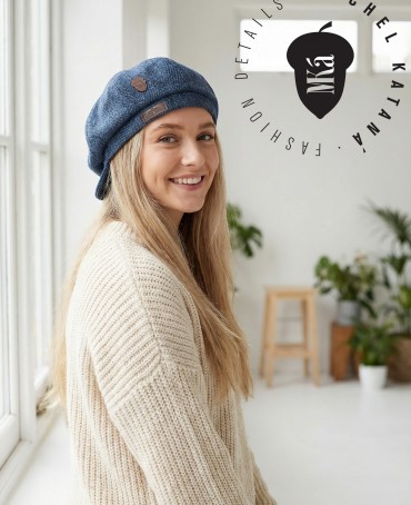 Кепка с козырьком, 8ми-клинка Мужская-Унисекс TWEED EDINBURG MARIN MIST из твида (Плотная Костюмно-Блейзерная ШЕРСТЬ) TWEED.8-EDINBURG/MARIN.MIST